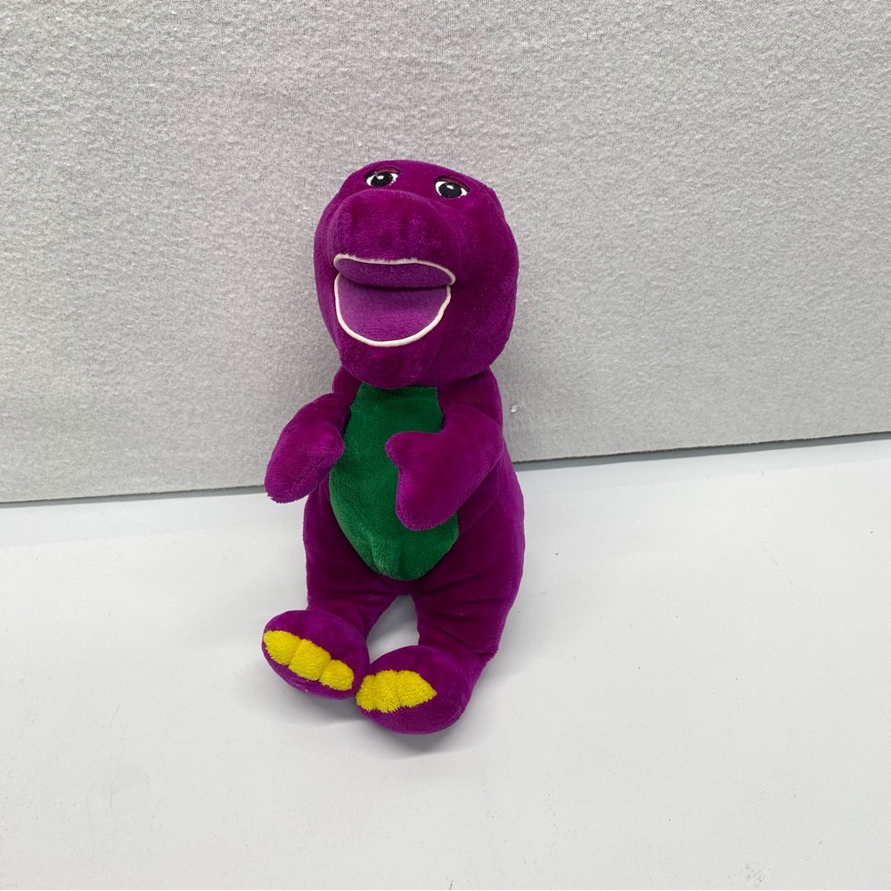 Vintage My First Barney Plush Embroidered Eyes 12” 1990s Purple Dinosaur Lyons